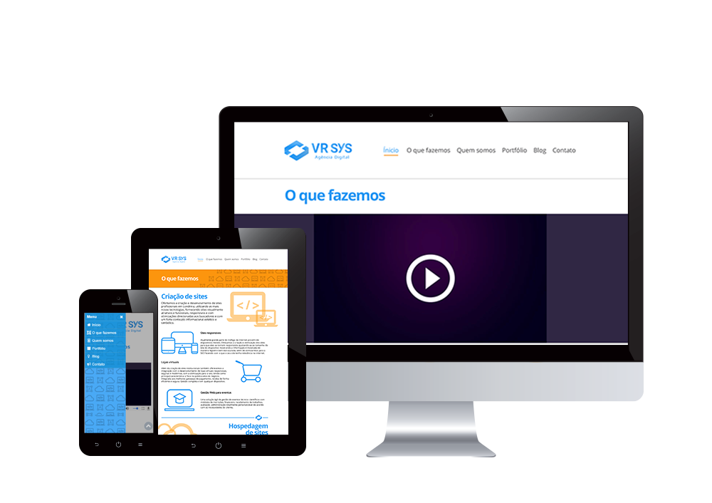 as novidades no novo site da VR SYS Agencia Digital mockup