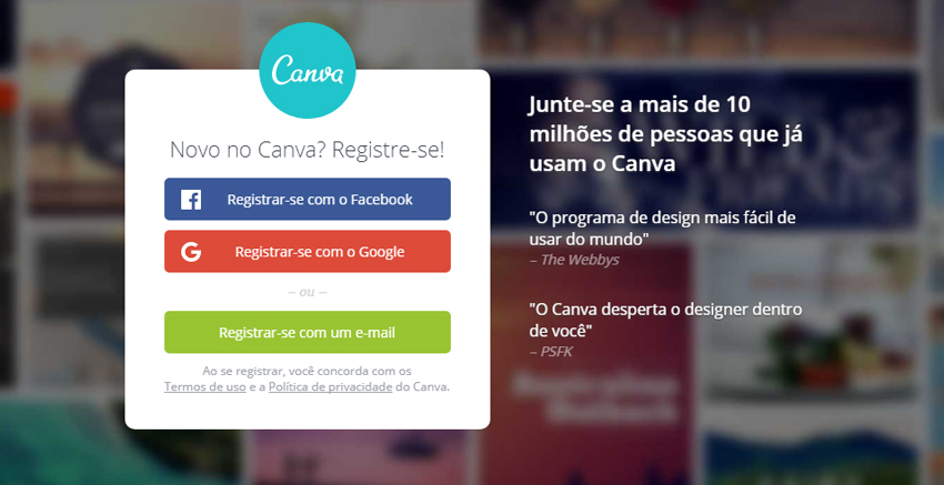 como criar uma postagem no canva dicas para gestao de midias sociais tela registro canva