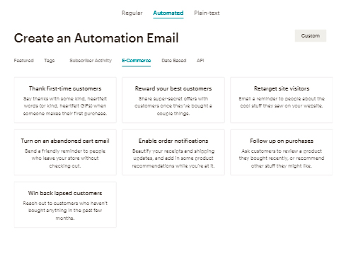 guia de automacao de e mails para lojas virtuais com mailchimp imagem possibilidades
