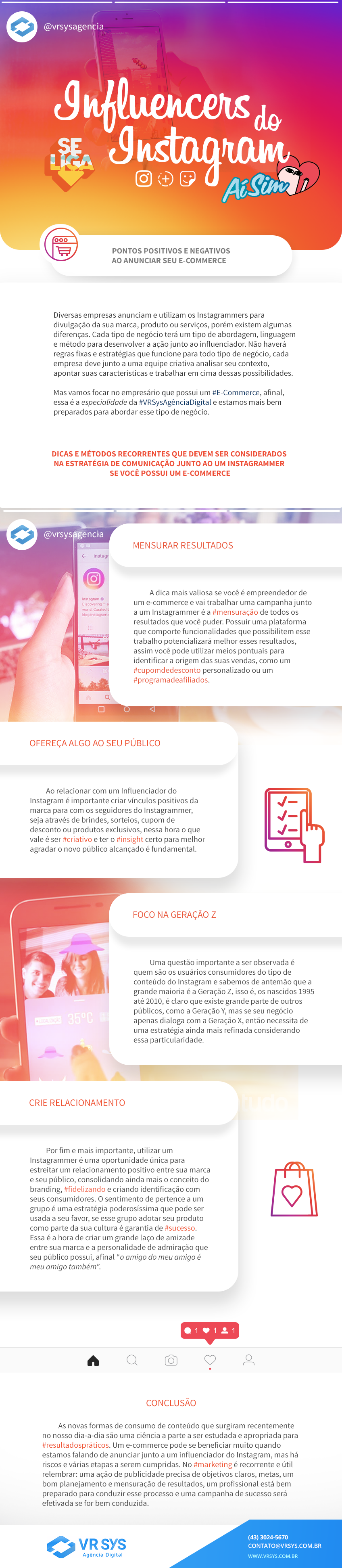 influencers do instagram pontos positivos e negativos ao anunciar seu e commerce infografico