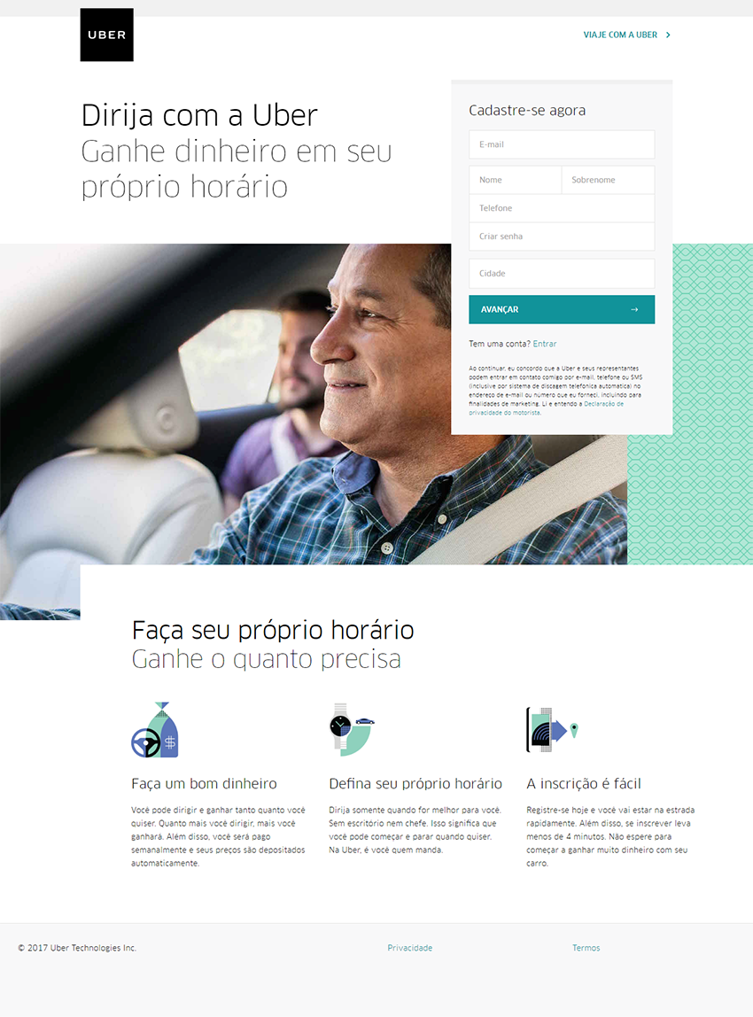 landing pages 9 dicas para criacao da pagina perfeita screenshot uber