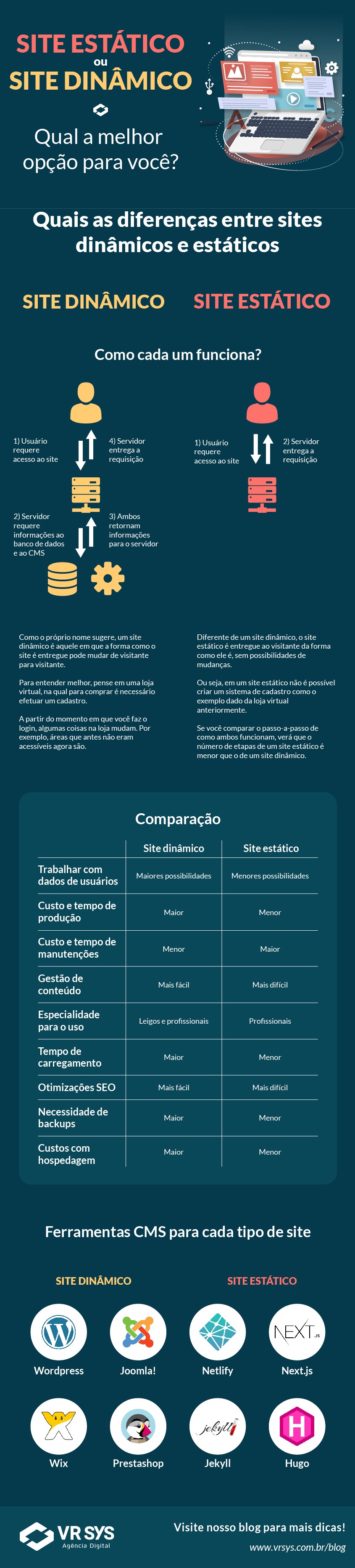 site estatico ou site dinamico qual e a melhor opcao infografico